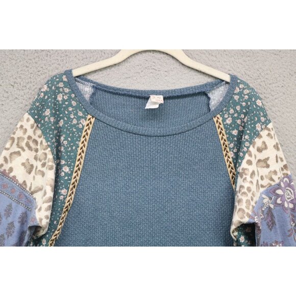 7th Ray Anthropologie Mixed Prints Waffle Knit Tunic-Size Medium-BOHO - Picture 4 of 9